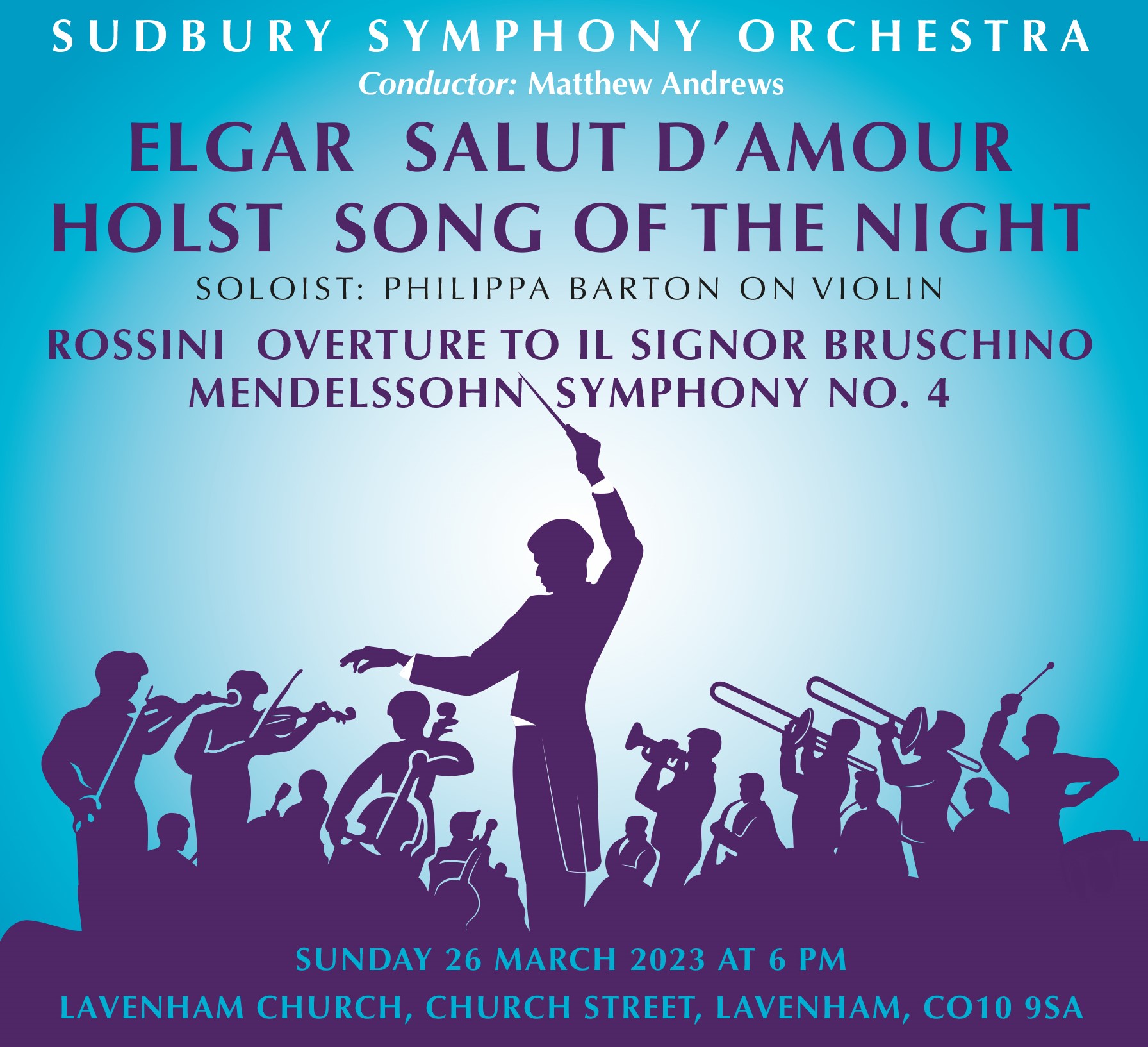 Concert in Lavenham Church on Sunday March 26 at 6 pm